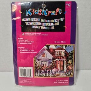 KidsKraft Cross Stitch Embroidery Kit Beginners House Flowers Craft